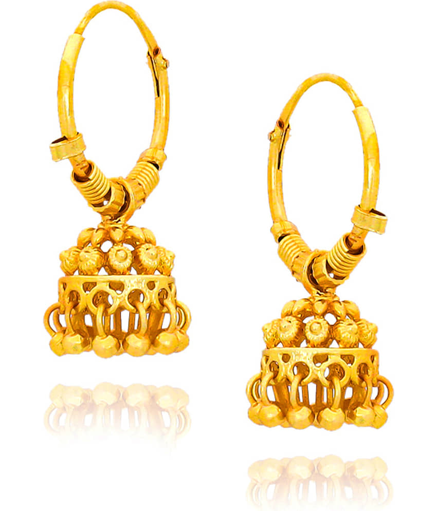 LUV FASHION Golden Hoops Earrings ( Pack of 1 ) - Earrings | Buy online on ZillyBuy