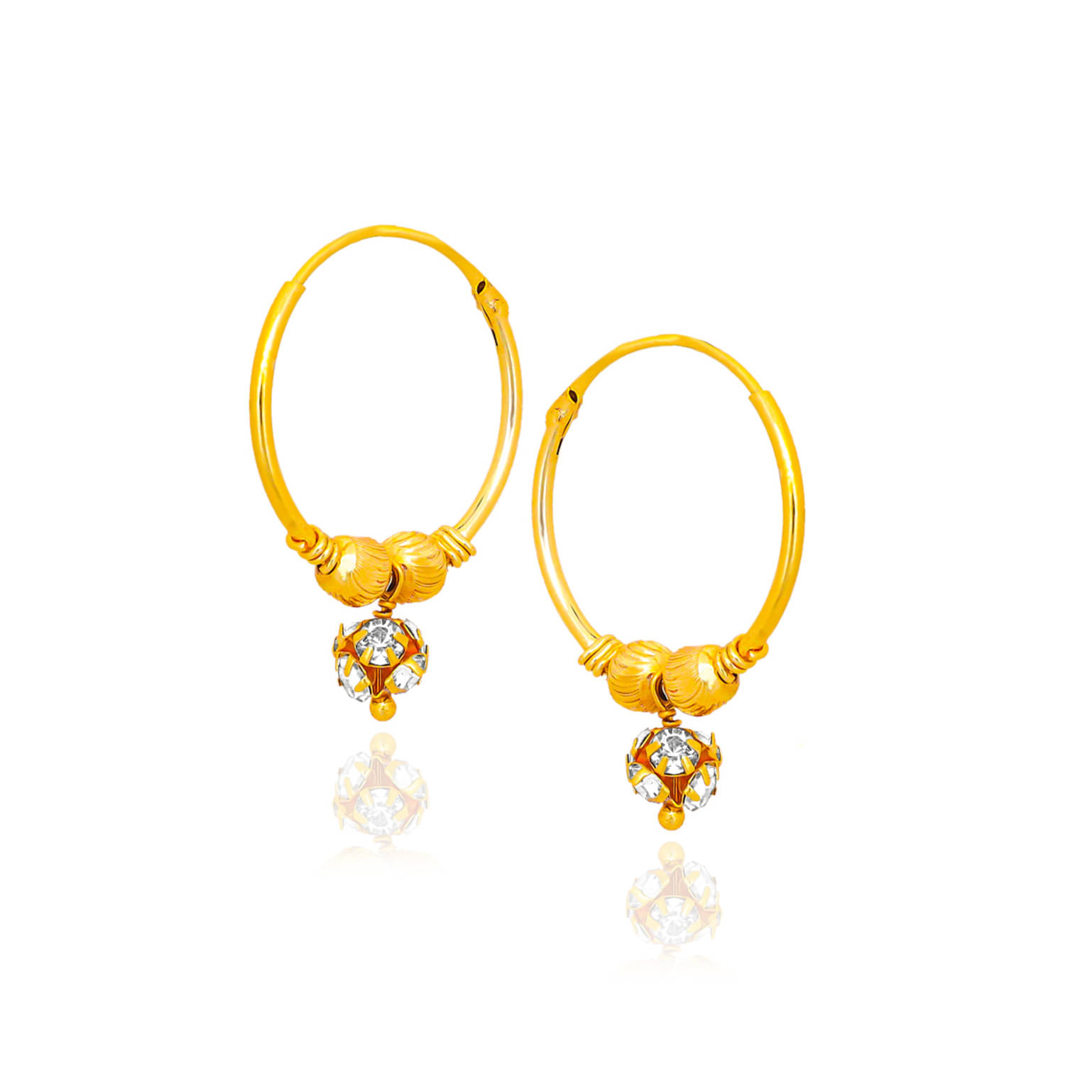     			LUV FASHION Golden Hoops Earrings ( Pack of 1 )