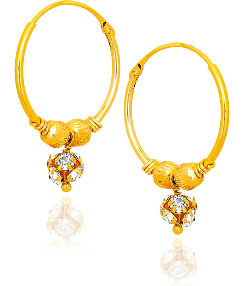 LUV FASHION Golden Hoops Earrings ( Pack of 1 ) - Earrings | Buy online on ZillyBuy