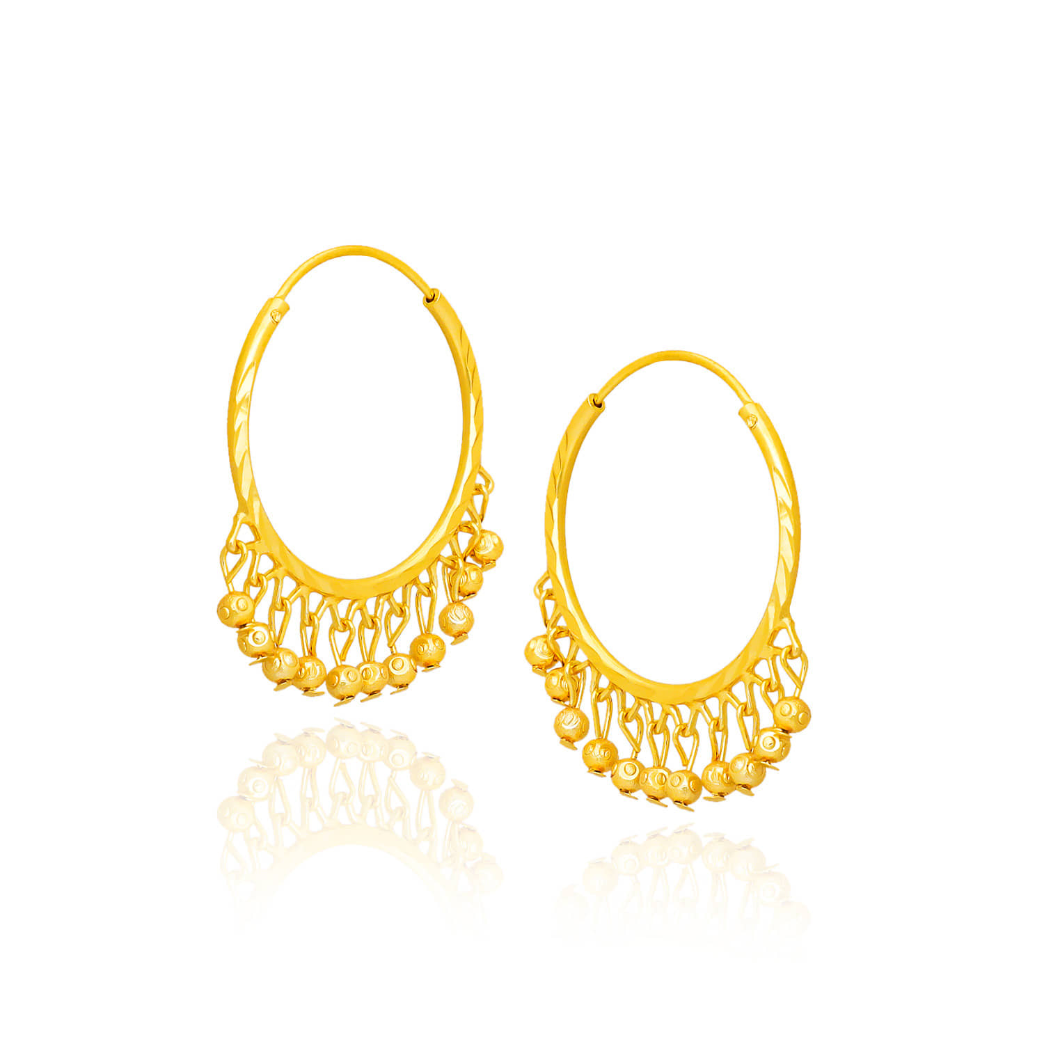LUV FASHION Golden Hoops Earrings ( Pack of 1 ) - Earrings | Buy online on ZillyBuy