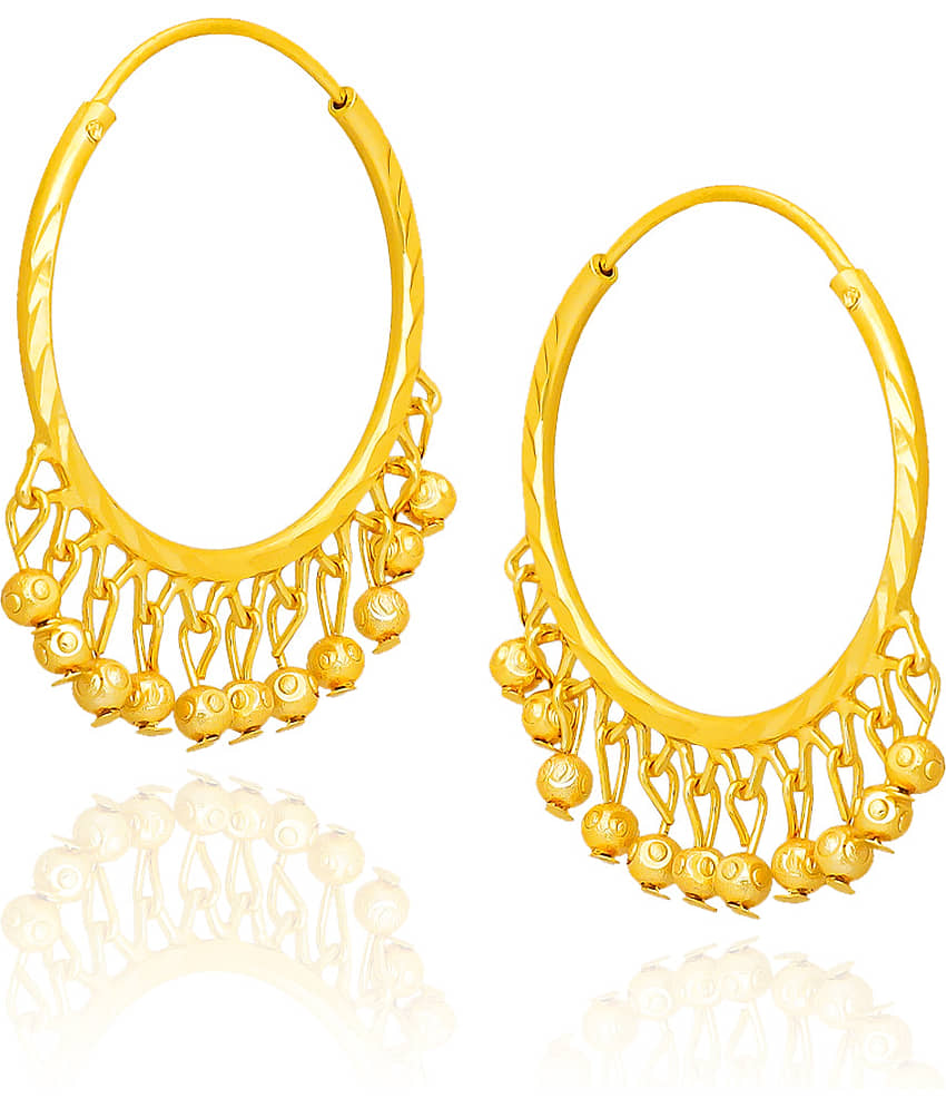 LUV FASHION Golden Hoops Earrings ( Pack of 1 ) - Earrings | Buy online on ZillyBuy