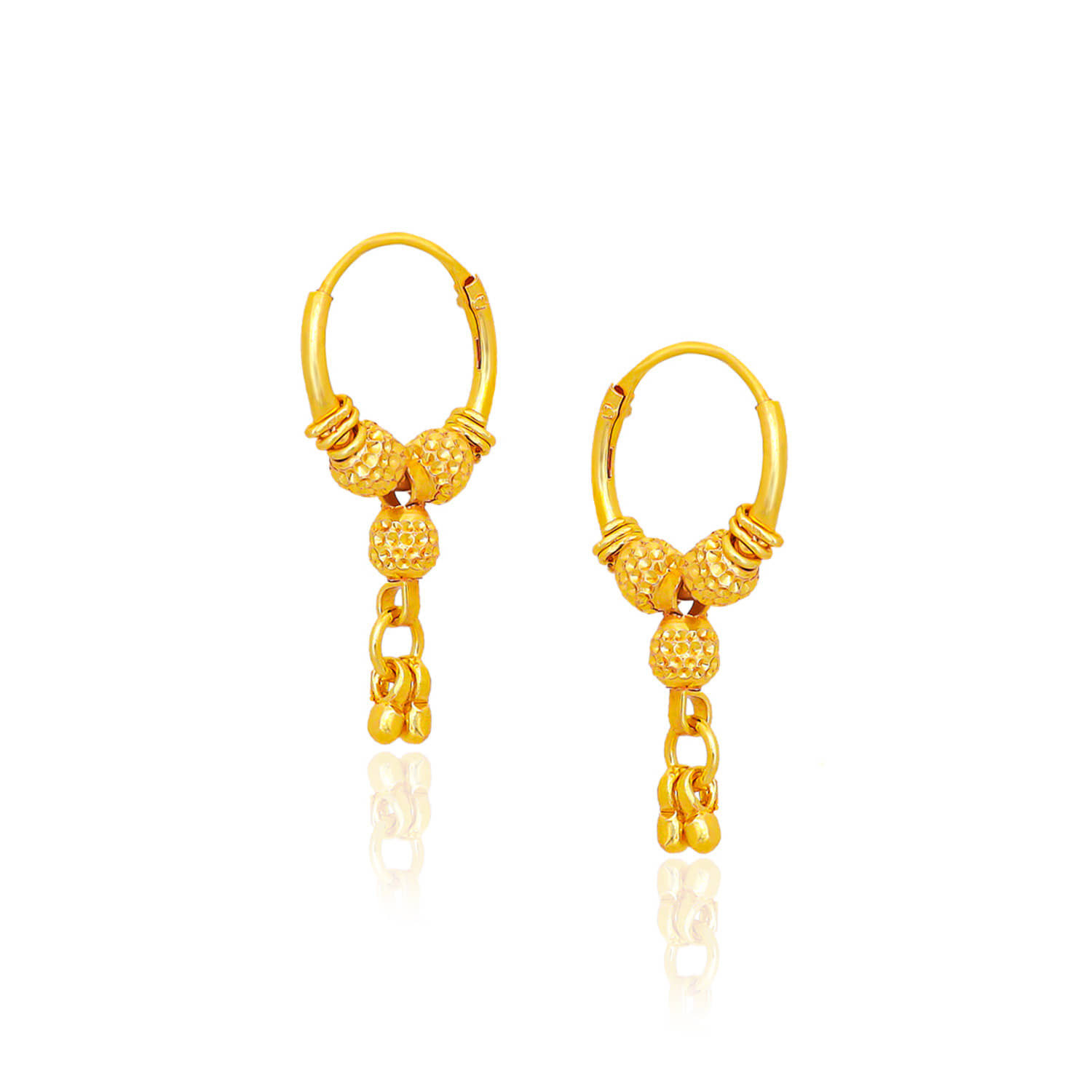 LUV FASHION Golden Hoops Earrings ( Pack of 1 ) - Earrings | Buy online on ZillyBuy