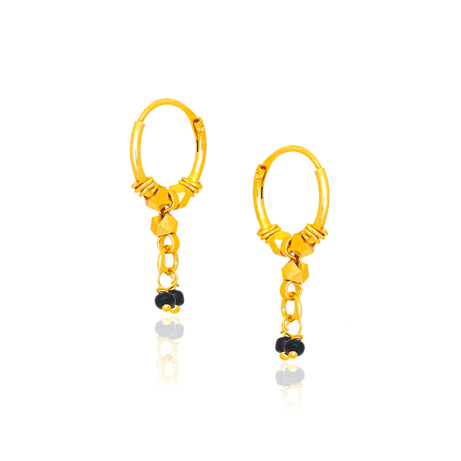     			LUV FASHION Golden Hoops Earrings ( Pack of 1 )