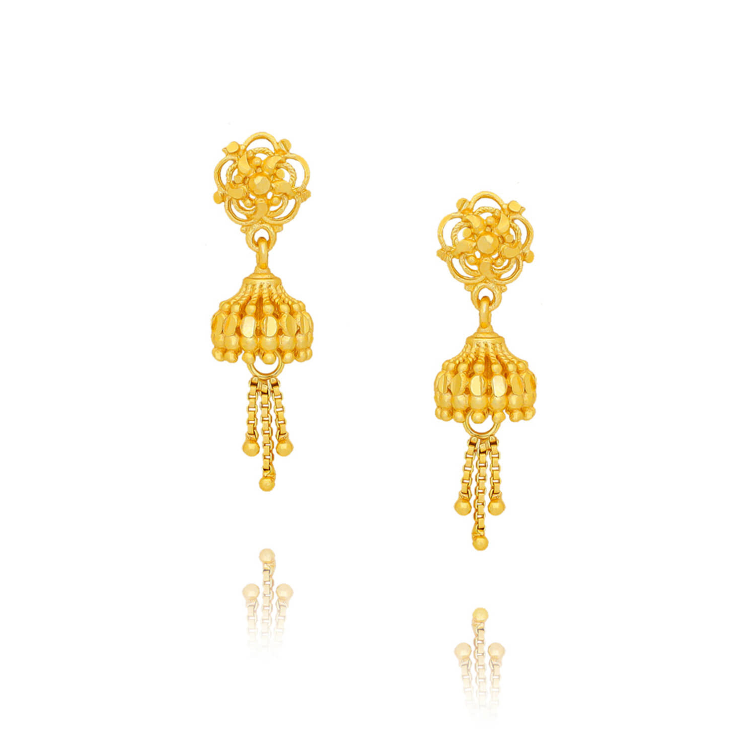 LUV FASHION Golden Jhumki Earrings ( Pack of 1 ) - Earrings | Buy online on ZillyBuy