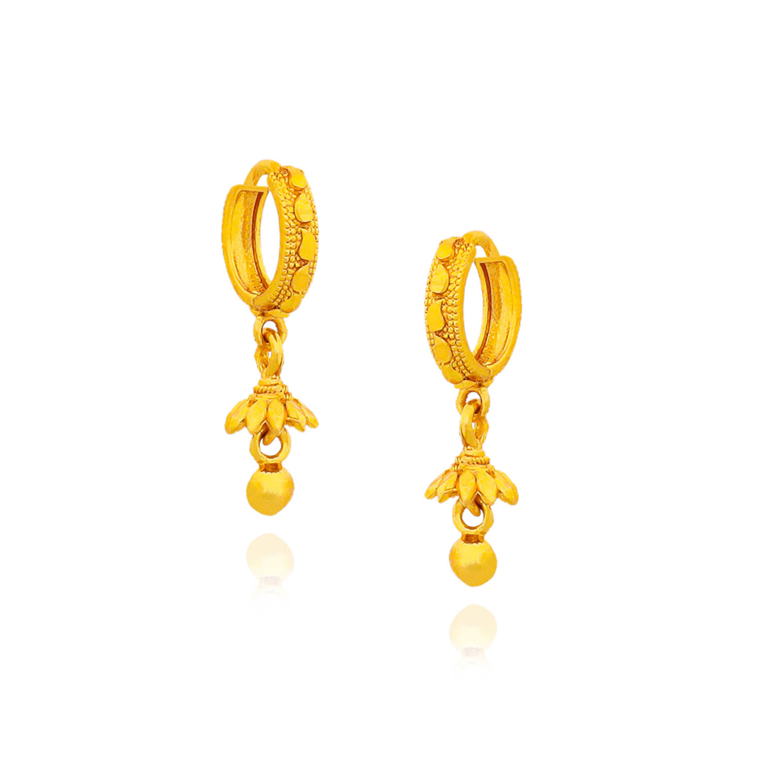     			LUV FASHION Golden Jhumki Earrings ( Pack of 1 )
