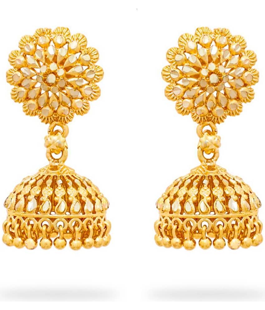 LUV FASHION Golden Jhumki Earrings ( Pack of 1 ) - Earrings | Buy online on ZillyBuy