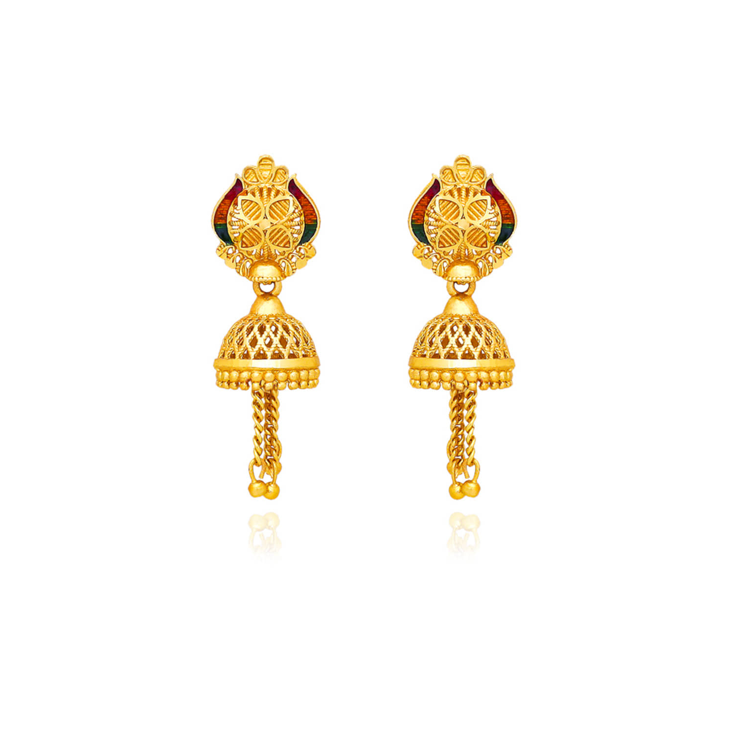LUV FASHION Golden Jhumki Earrings ( Pack of 1 ) - Earrings | Buy online on ZillyBuy