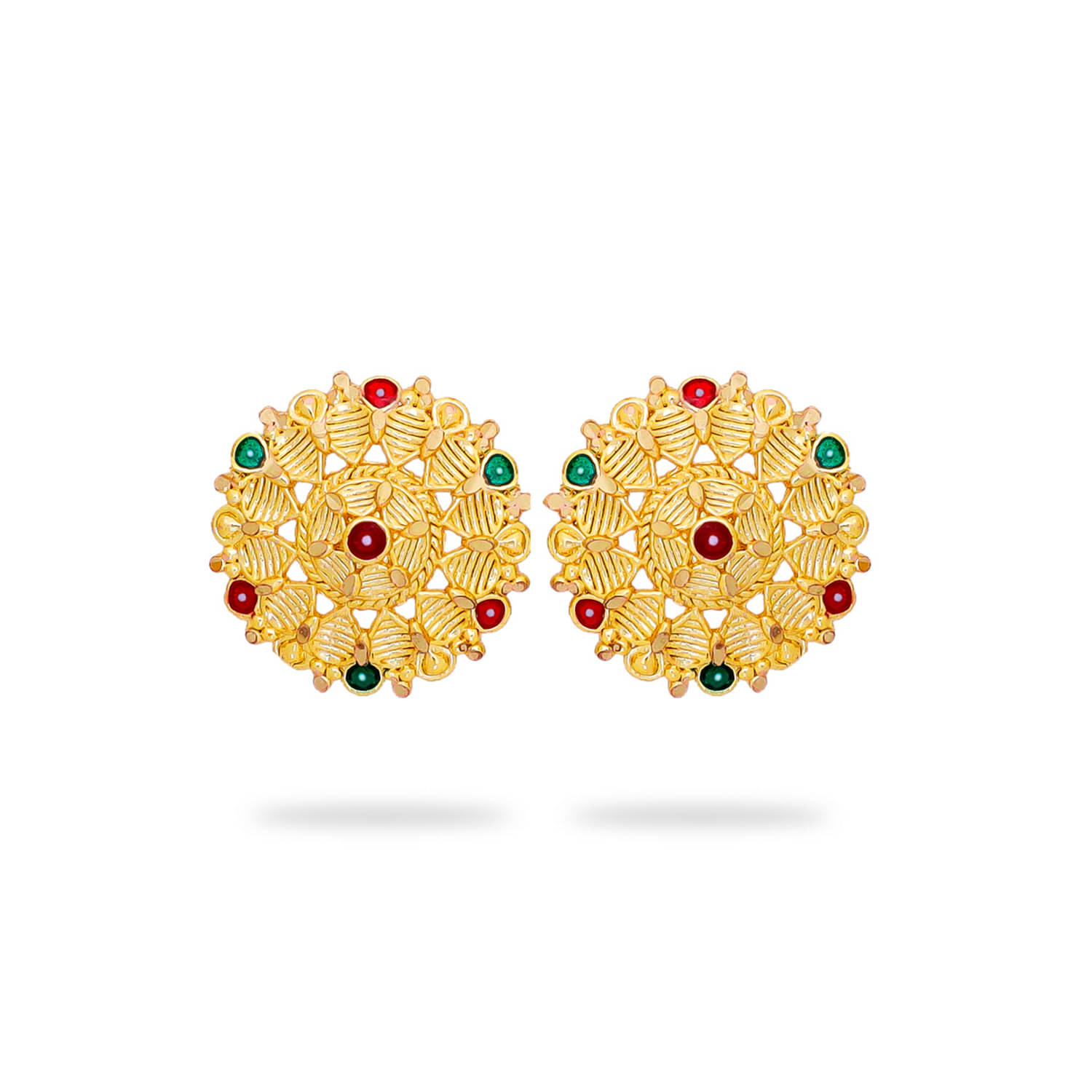     			LUV FASHION Golden Stud Earrings ( Pack of 1 )
