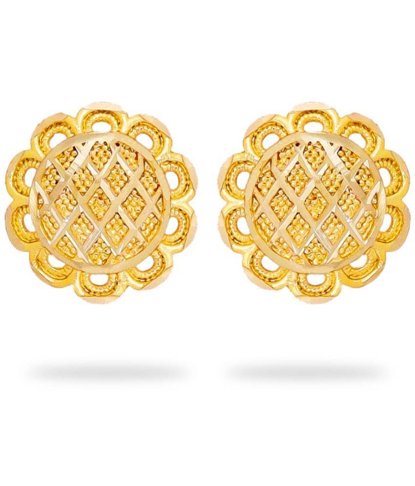     			LUV FASHION Golden Stud Earrings ( Pack of 1 )