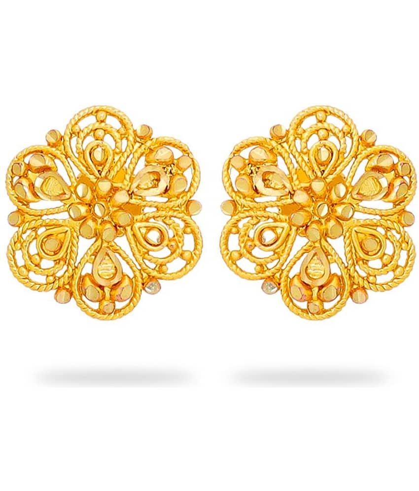 LUV FASHION Golden Stud Earrings ( Pack of 1 ) - Earrings | Buy online on ZillyBuy