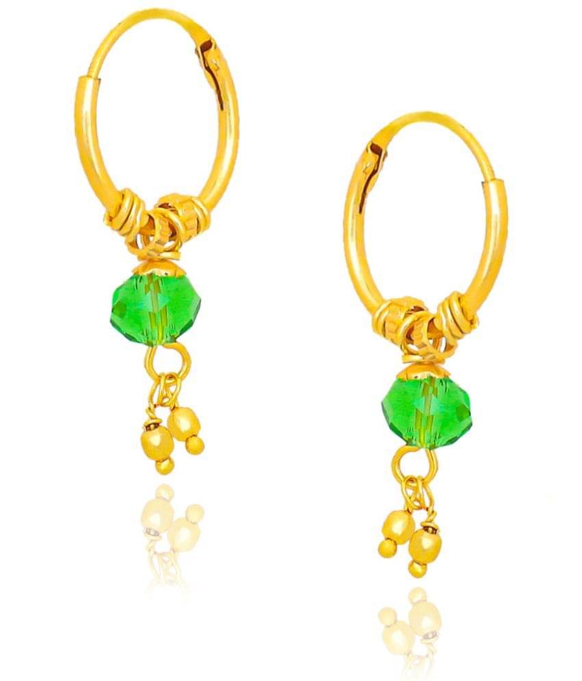     			LUV FASHION Light Green Hoops Earrings ( Pack of 1 )