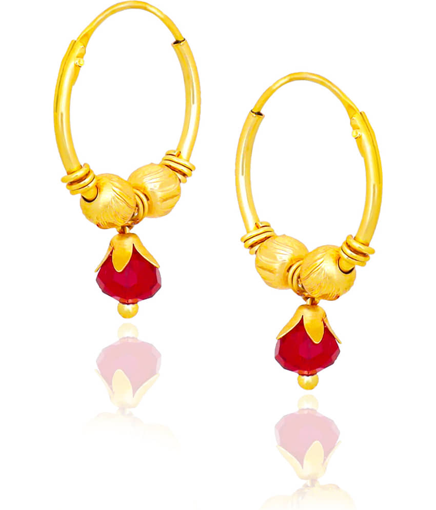 LUV FASHION Red Hoops Earrings ( Pack of 1 ) - Earrings | Buy online on ZillyBuy