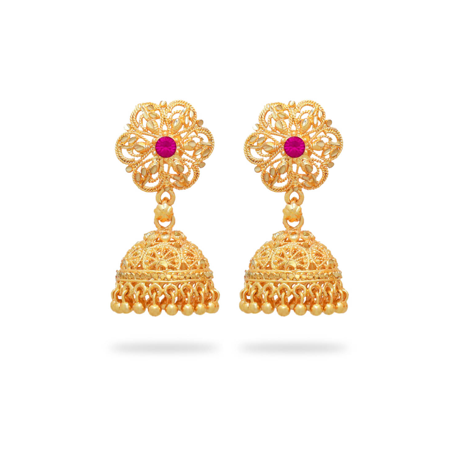     			LUV FASHION Pink Jhumki Earrings ( Pack of 1 )