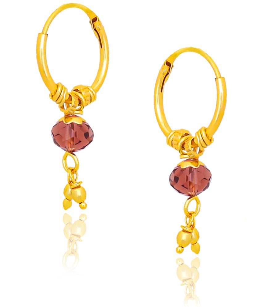     			LUV FASHION Purple Hoops Earrings ( Pack of 1 )