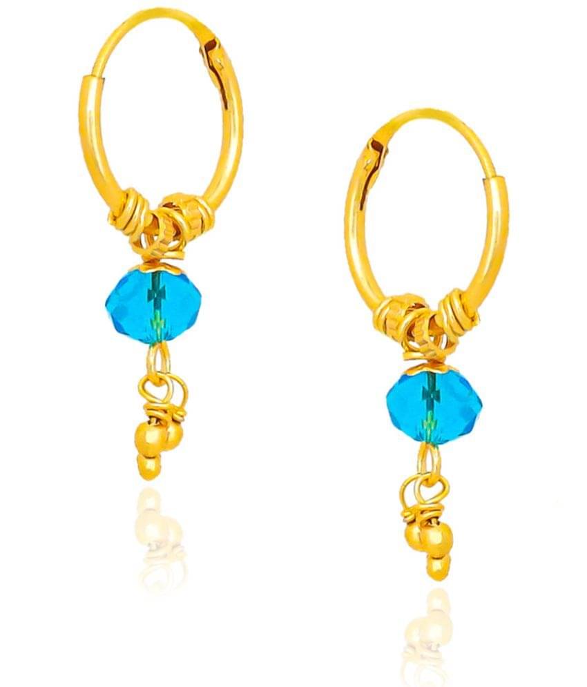     			LUV FASHION Sky Blue Hoops Earrings ( Pack of 1 )