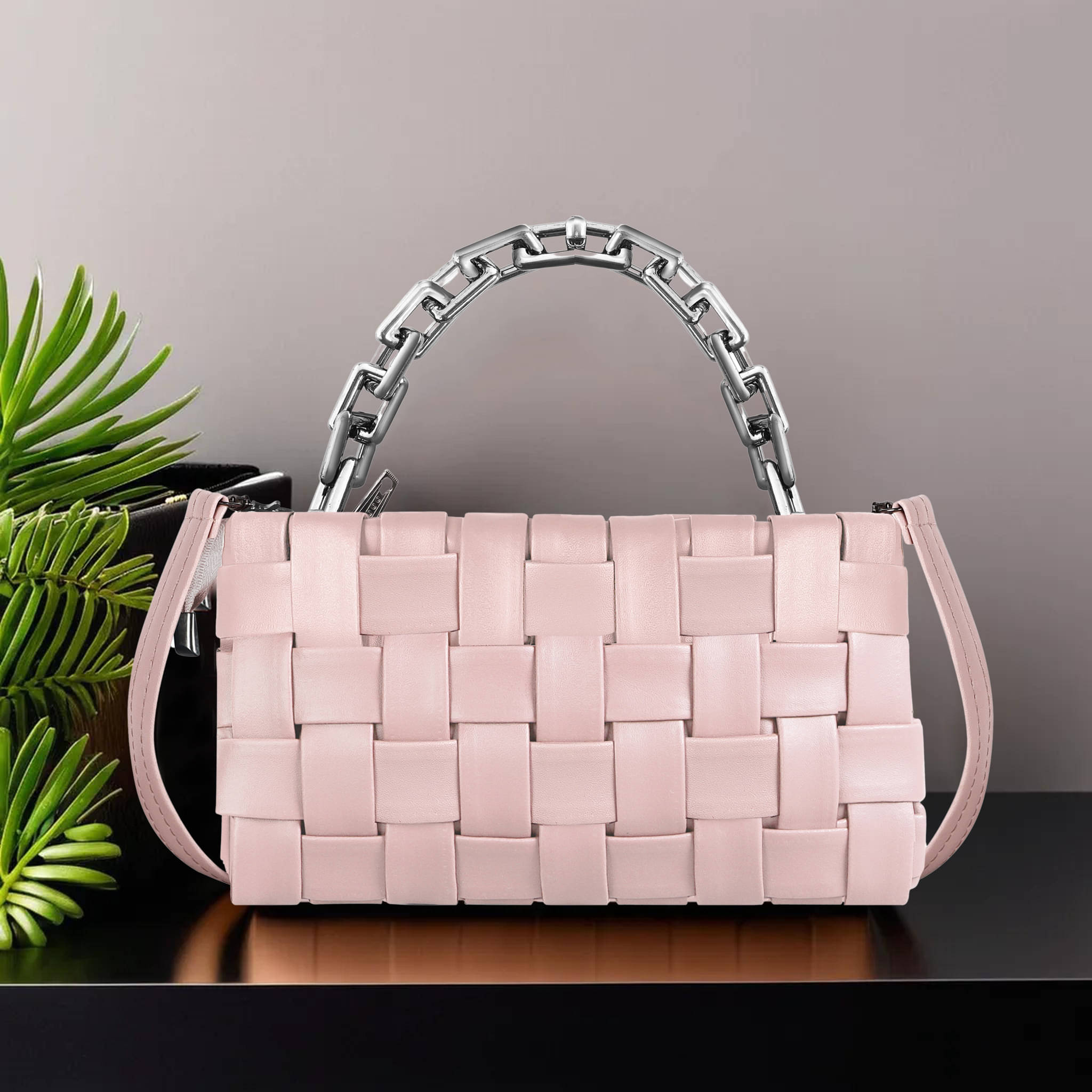     			Lorem Sling Bag Faux Leather Set of 1 ( Pink )