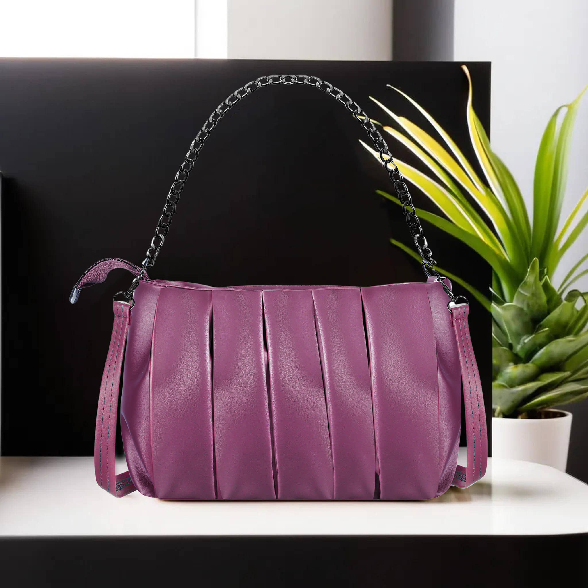 Lorem Handheld Faux Leather Set of 1 ( Purple ) - Handbags | Buy online on ZillyBuy