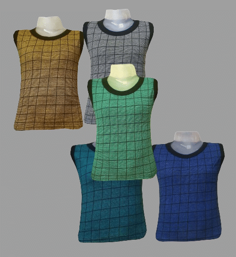 MRB Multi Color Cotton Blend Checks Boys Vest ( Pack of 5 ) MRB Multi Color Cotton Blend Checks Boys Vest ( Pack of 5 )