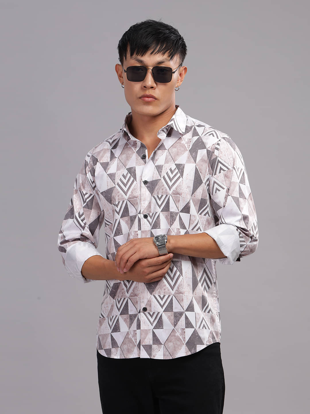    			Paul Street Polyester Slim Fit Printed Full Sleeves Men's Casual Shirt - White ( Pack of 1 )
