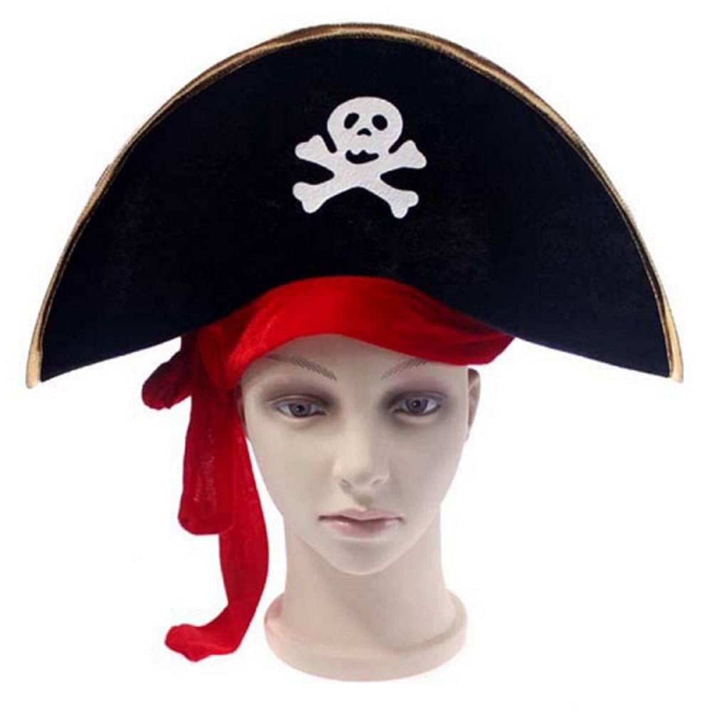 Pirate Cap For Boys, Pirate Costume Accessories - Black, Freesize Pirate Cap For Boys, Pirate Costume Accessories - Black, Freesize