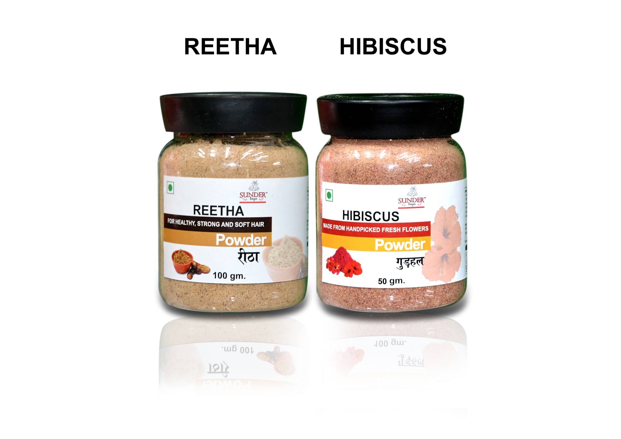     			Pure Natural 100g Reetha & 50g Hibiscus Powder for Hair Care (Pack of 2)
