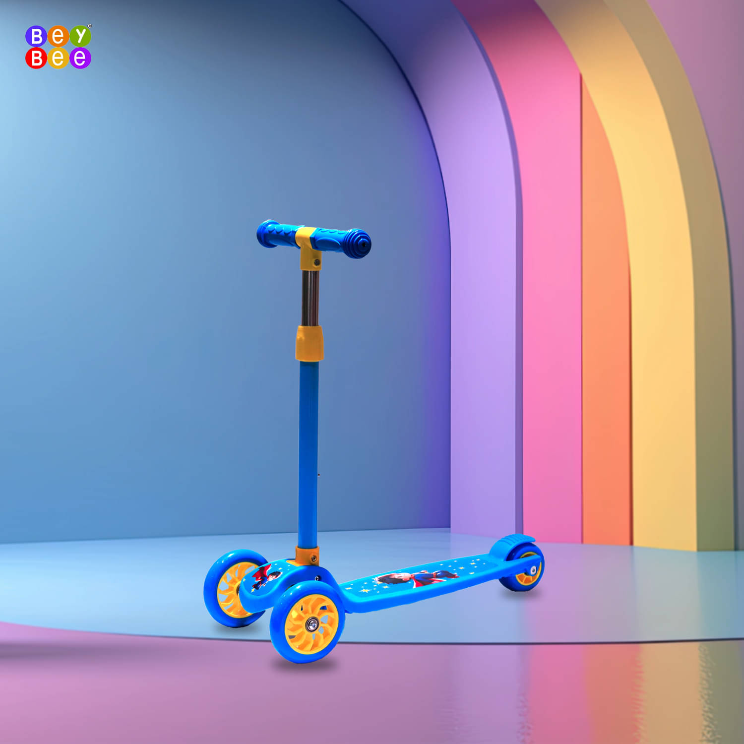 Superhero Lightweight Foldable Kick Scooter for Kids|Skate Scooter with 4 Level Height Adjustment|Wide Deck for Easy Balance|PVC Coated Scratchproof Wheels|Max User Weight - 50 Kg Superhero Lightweight Foldable Kick Scooter for Kids|Skate Scooter with 4 Level Height Adjustment|Wide Deck for Easy Balance|PVC Coated Scratchproof Wheels|Max User Weight - 50 Kg