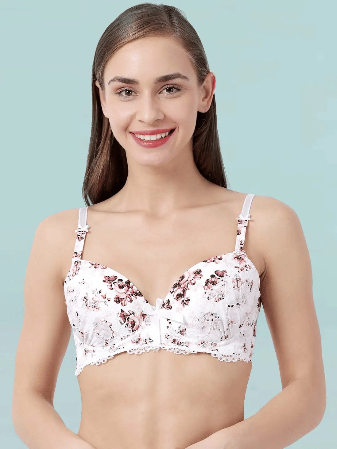 Susie Nylon Women's T-Shirt Bra ( Brown ) S23006-WhiteBrown Susie Nylon Women's T-Shirt Bra ( Brown ) S23006-WhiteBrown