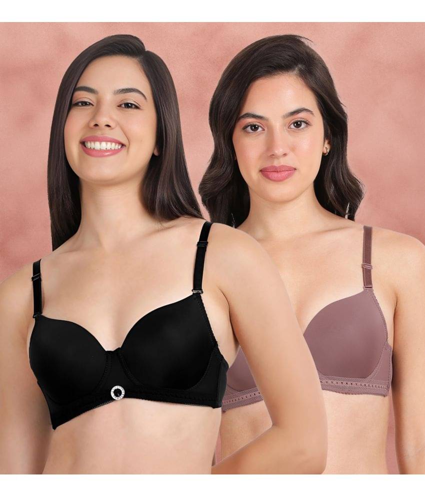 Susie Pack of 2 Nylon Women's T-Shirt Bra ( Multicolor ) susi-c2b-1461     			Susie Pack of 2 Nylon Women's T-Shirt Bra ( Multicolor ) susi-c2b-1461