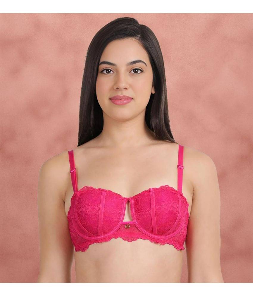 Susie Nylon Women's Balconette Bra ( Pink ) S28034-FandangoPink Susie Nylon Women's Balconette Bra ( Pink ) S28034-FandangoPink