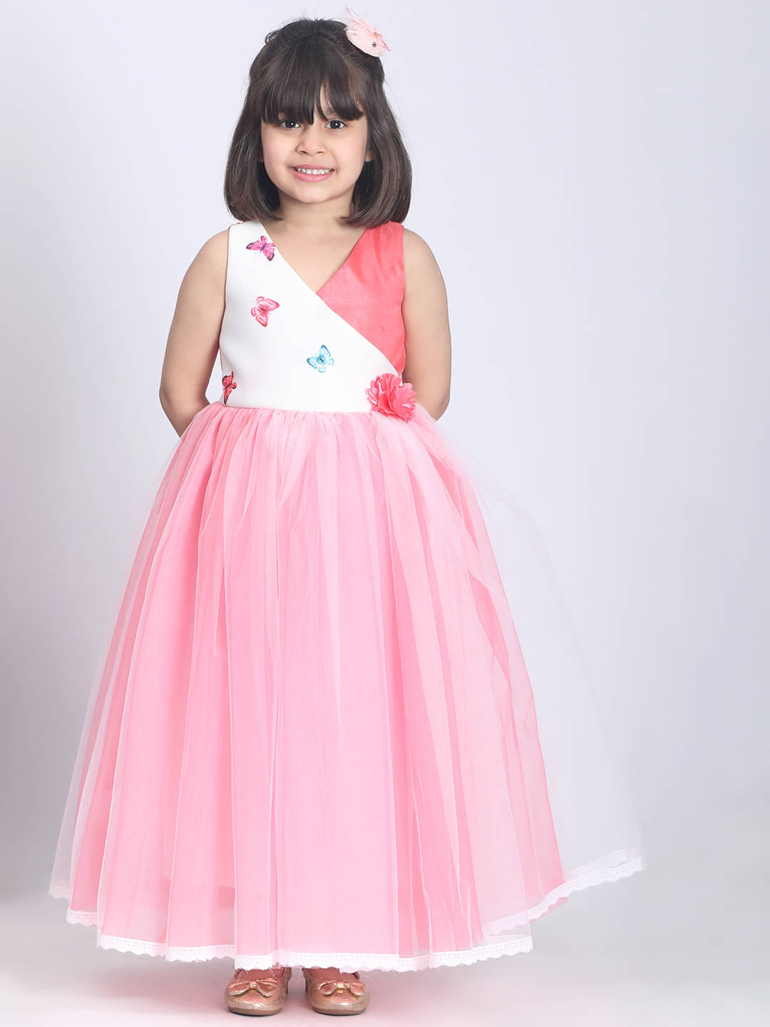     			Toy Balloon Kids Net Gown For Girls ( Pack of 1 , Bright Pink )