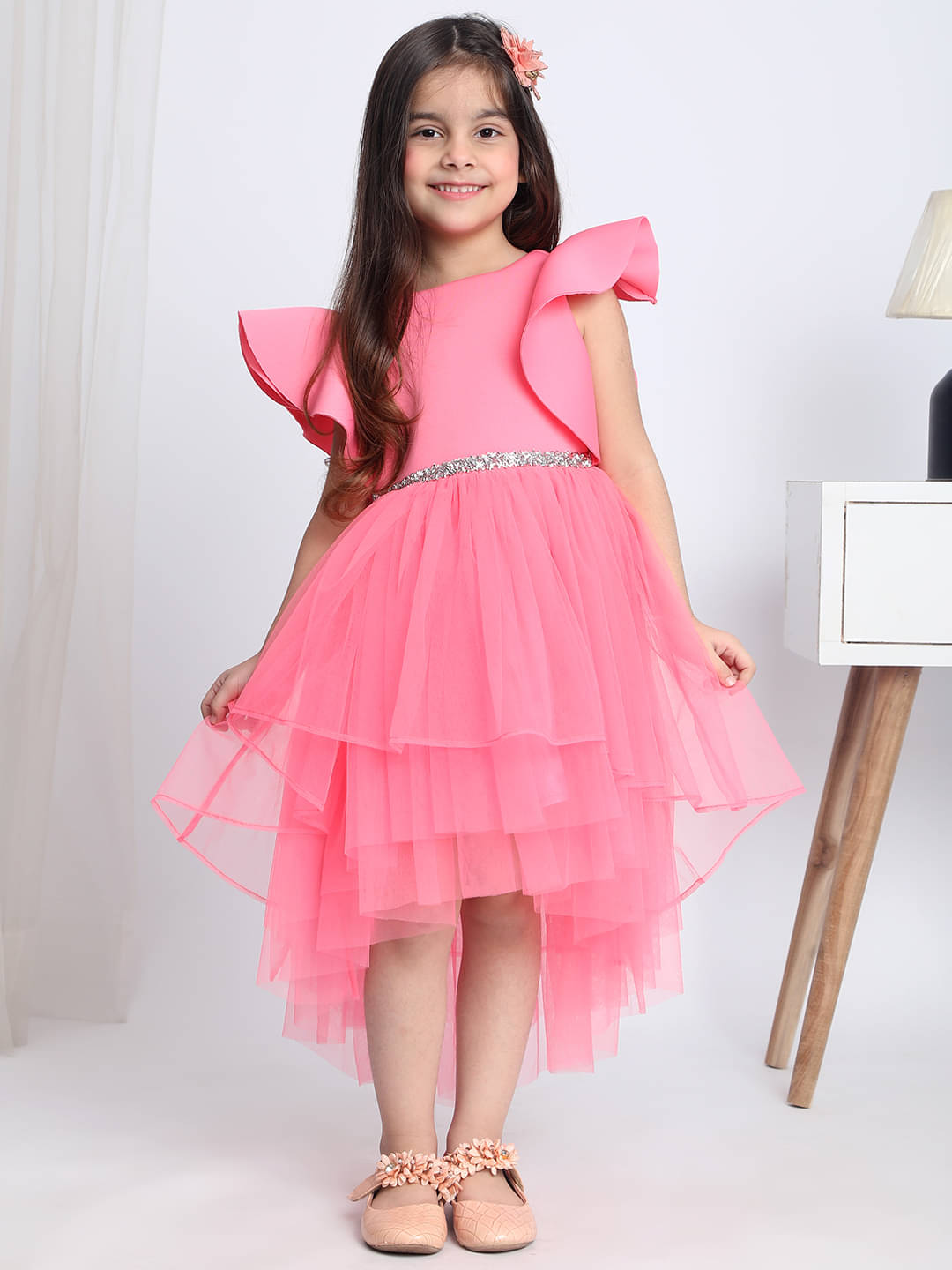 Toy Balloon Kids Net Frock For Girls ( Pack of 1 , Pink )     			Toy Balloon Kids Net Frock For Girls ( Pack of 1 , Pink )