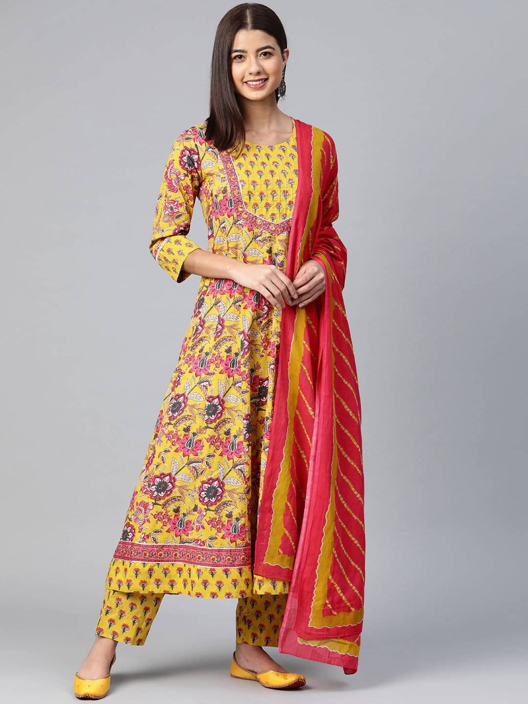 Vaamsi Rayon Printed Kurti With Pants Women's Stitched Salwar Suit - Yellow ( Pack of 1 )     			Vaamsi Rayon Printed Kurti With Pants Women's Stitched Salwar Suit - Yellow ( Pack of 1 )