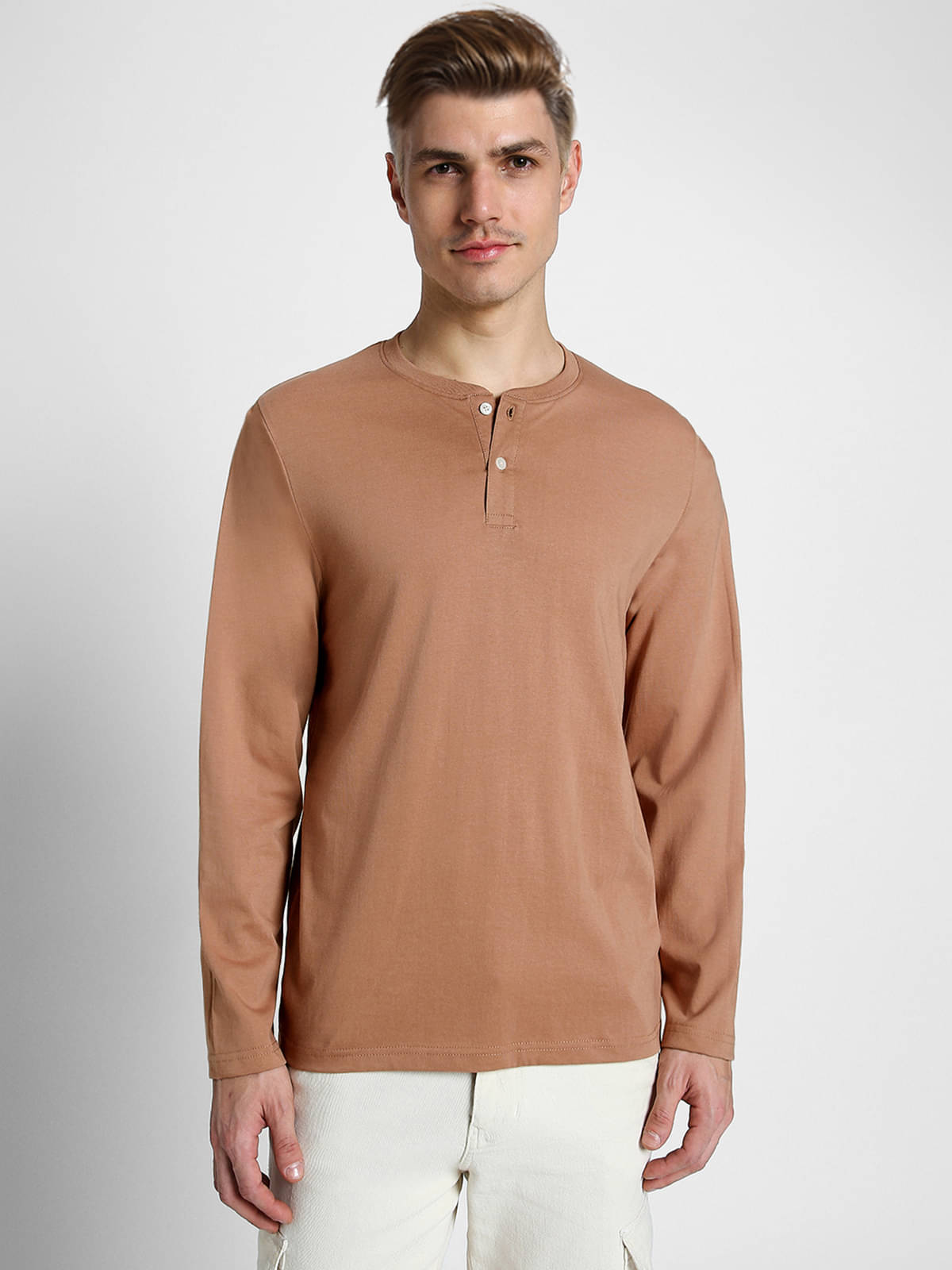     			Veirdo Pack of 1 100% Cotton Regular Fit Men's T-Shirt ( Beige )