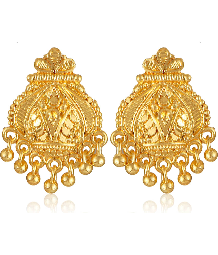 Vighnaharta Golden Stud Earrings ( Pack of 1 ) - Earrings | Buy online on ZillyBuy