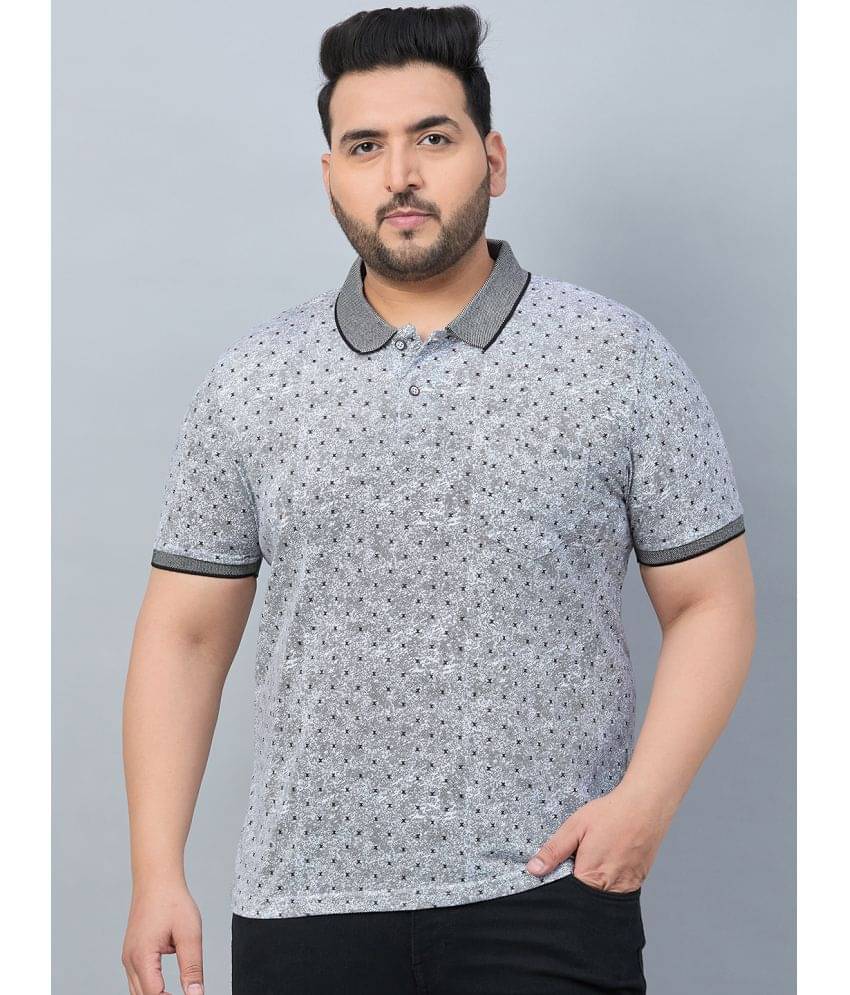     			AUSTIVO Pack of 1 Cotton Blend Regular Fit Printed Half Sleeves Men's Polo T Shirt ( Grey )
