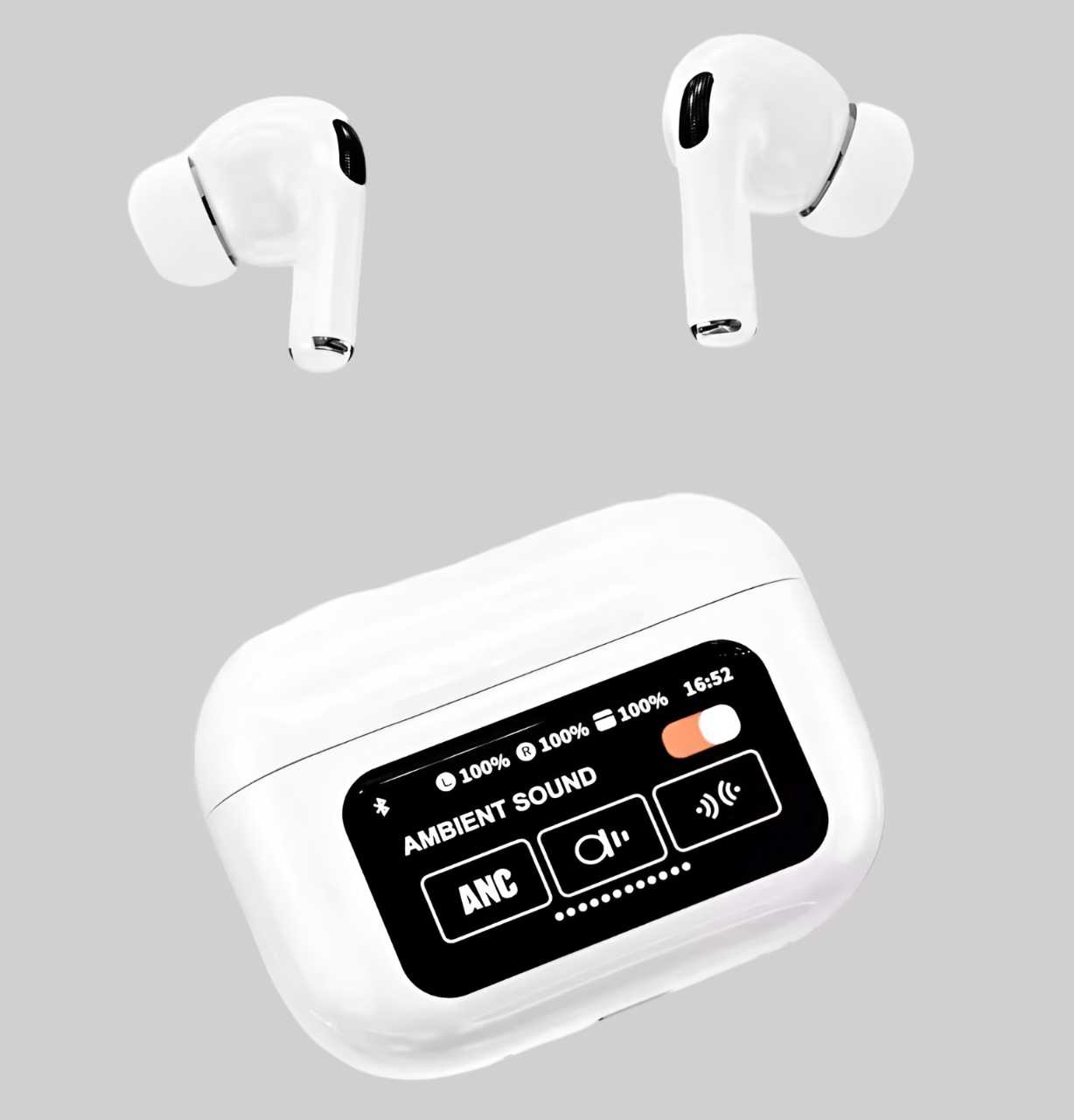 COREGENIX A9 TouchScreen ANC Bluetooth True Wireless (TWS) In Ear 32 Hours Playback Active Noise cancellation IPX4(Splash & Sweat Proof) White COREGENIX A9 TouchScreen ANC Bluetooth True Wireless (TWS) In Ear 32 Hours Playback Active Noise cancellation IPX4(Splash & Sweat Proof) White