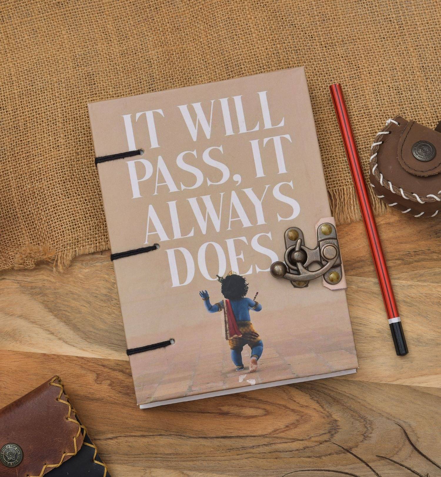 CRAFT CLUB Handcraft diary "IT WILL PASS IT ALWAYS DOES" Printed in special binding Regular Diary Unruled 200 Pages CRAFT CLUB Handcraft diary "IT WILL PASS IT ALWAYS DOES" Printed in special binding Regular Diary Unruled 200 Pages
