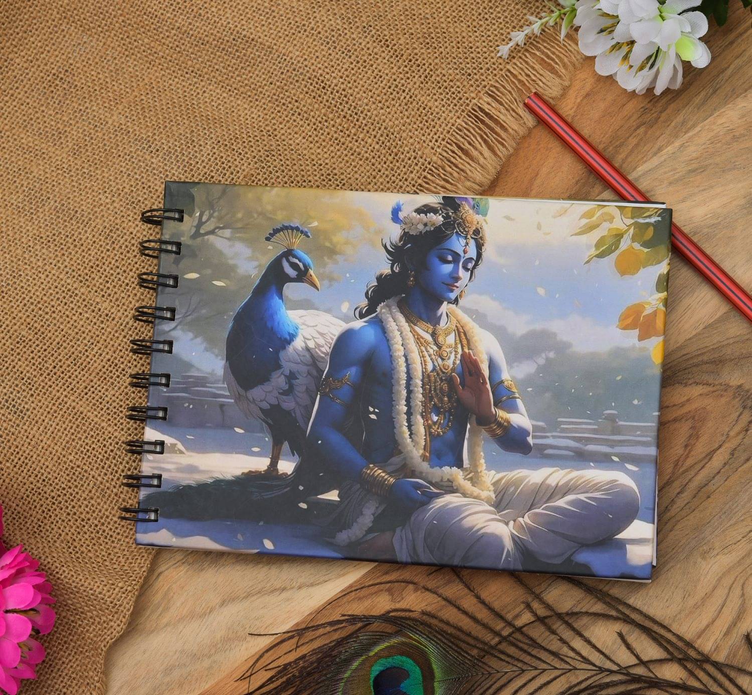CRAFT CLUB Handmade Diary krishna Print Spiral Binding Journal CRAFT CLUB Handmade Diary krishna Print Spiral Binding Journal