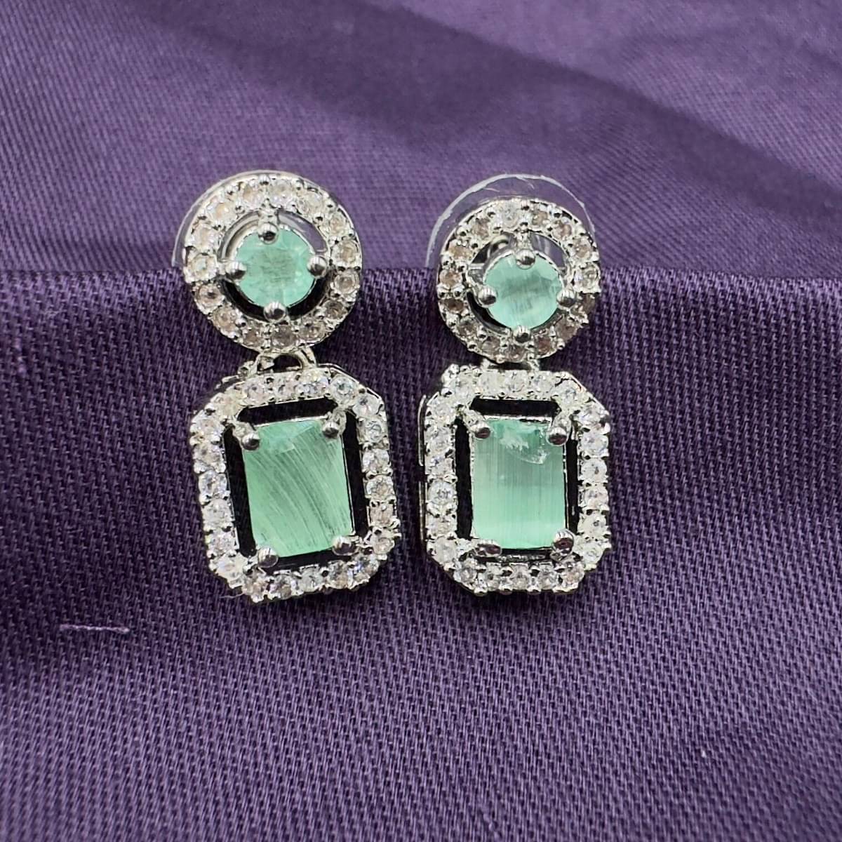     			Charms Light Green Stud Earrings ( Pack of 1 )