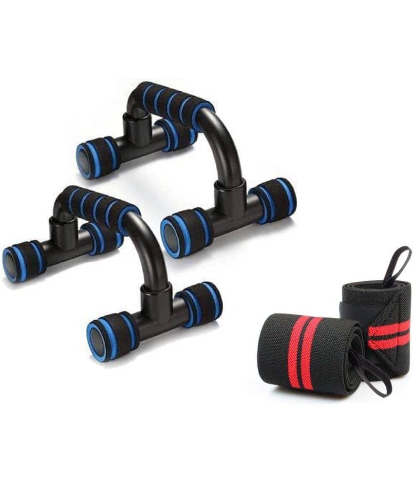     			Combo Plastic Pushup Bar Wrist Support Band Home Gym Exerciser (Pack of 2)