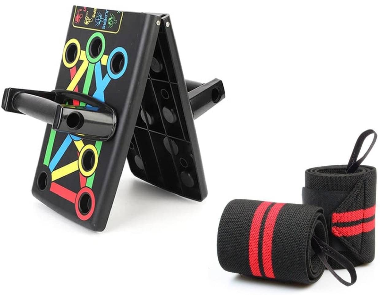     			Combo Pushup Board Wrist Support Band Home Gym Exerciser (Pack of 2)