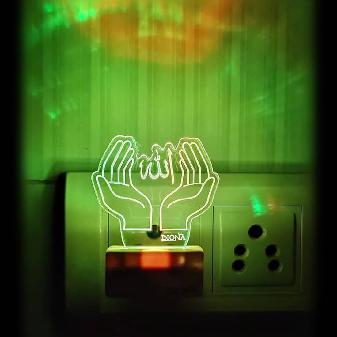 DIONA Night Lamp Islam Allah Written 3D Illusion Night Light Kids Room, Office DIONA Night Lamp Islam Allah Written 3D Illusion Night Light Kids Room, Office