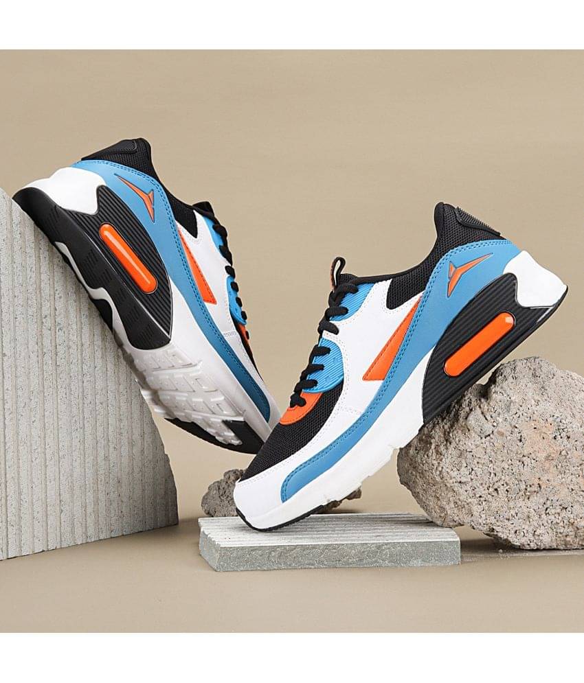     			JQR RUMBA White & Blue Training Shoes