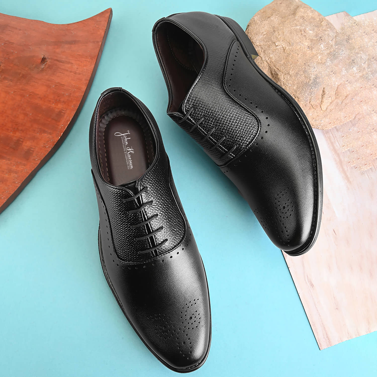 John Karsun Black Men's Brogue Formal Shoes - Formal Shoes | Buy online on ZillyBuy