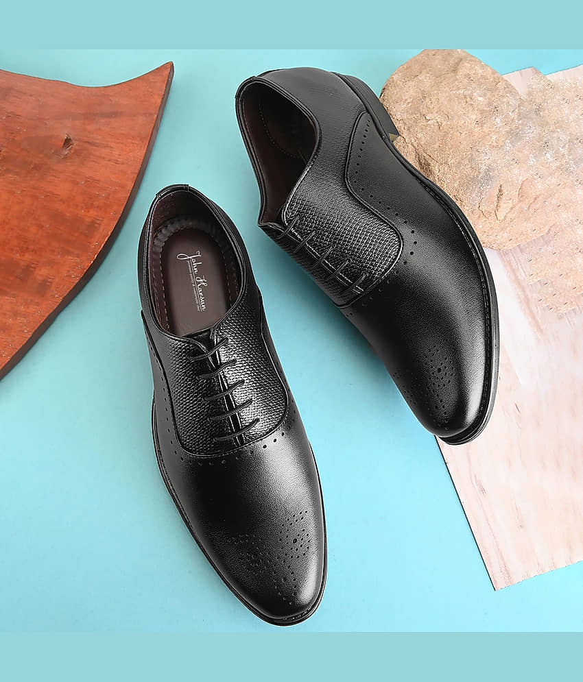 John Karsun Black Men's Brogue Formal Shoes - Formal Shoes | Buy online on ZillyBuy