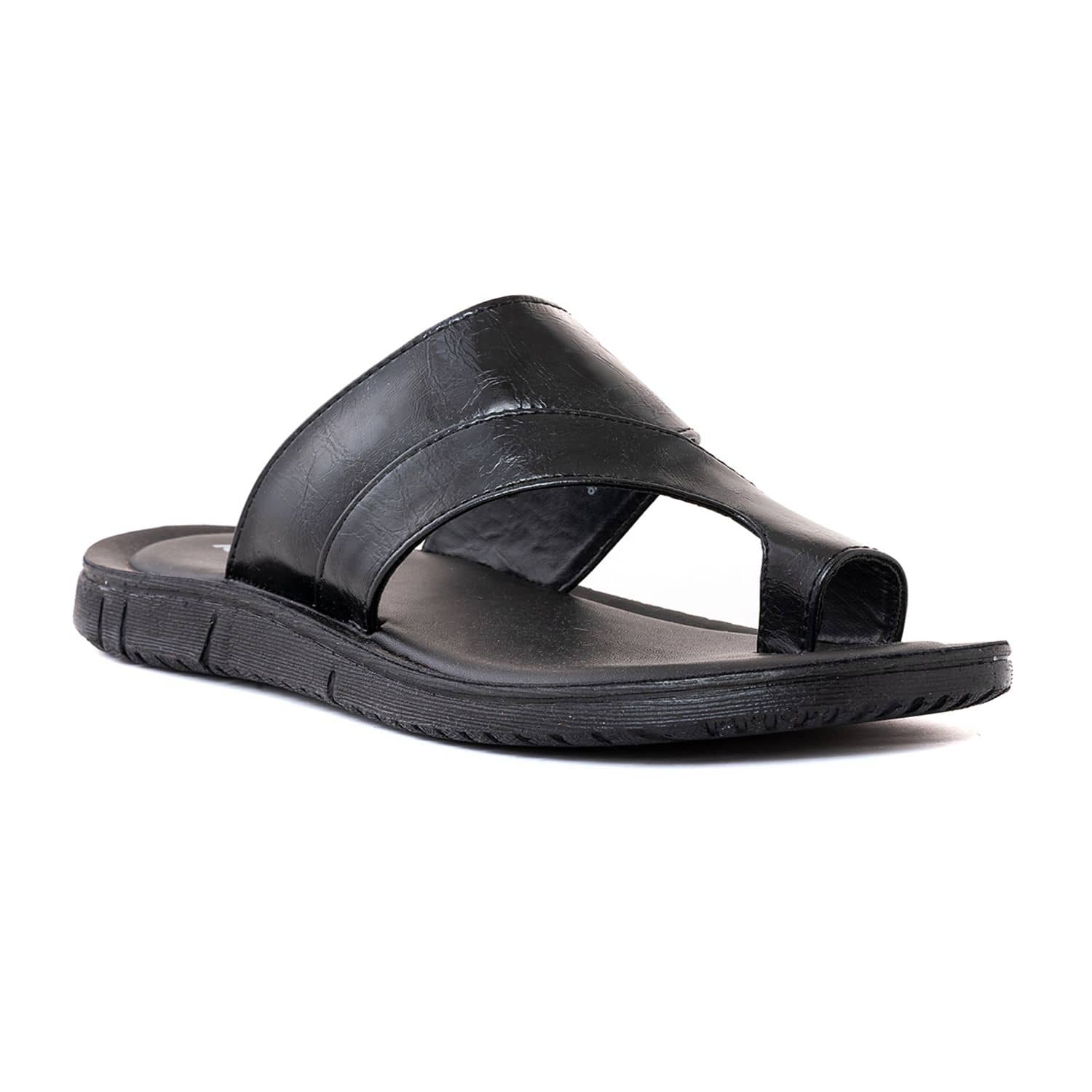 KHADIM Black Men's Leather Slipper