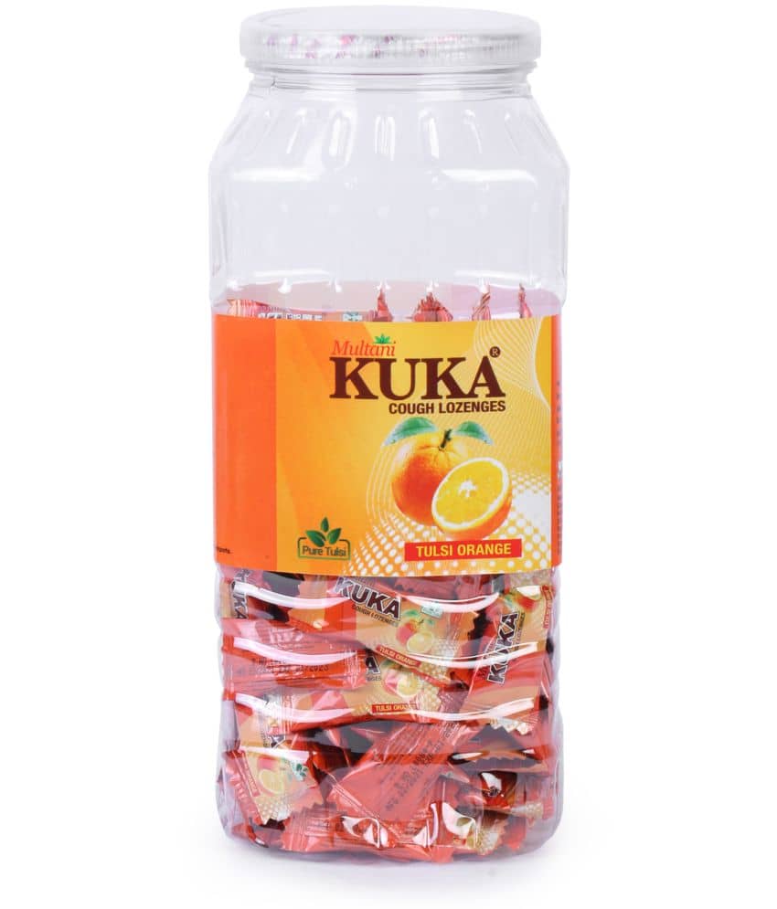 Multani kuka Cough Lozenges Tulsi Orange Jar (Pack of 2) X 150 Lozenges