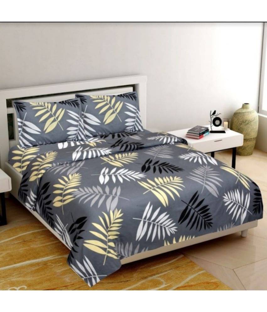 Neekshaa Glace Cotton 1 Double Bedsheet with 2 Pillow Covers ( Gray ) Neekshaa Glace Cotton 1 Double Bedsheet with 2 Pillow Covers ( Gray )