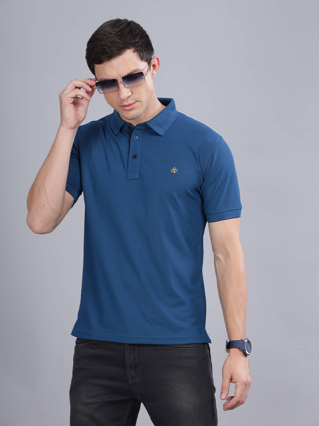 Paul Street Pack of 1 Polyester Slim Fit Embroidered Half Sleeves Men's Polo T Shirt ( Blue ) Paul Street Pack of 1 Polyester Slim Fit Embroidered Half Sleeves Men's Polo T Shirt ( Blue )