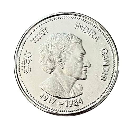     			Rare 10000 Rupee Indira Gandhi UNC Coin